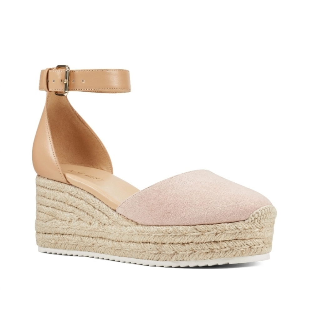 🦋Nine West Ariela3 Natural Blush Espadrille Wedges